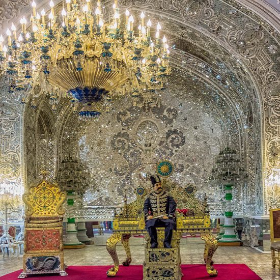 decoration and design of mirror of persian palace, Tehran, Iran