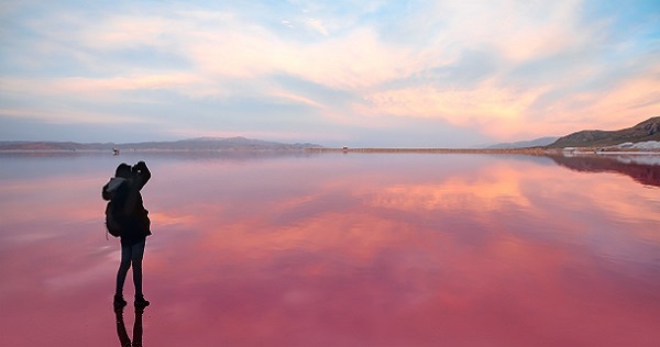 Maharloo Salt Lake,Pink Lake, Shiraz, Iran
