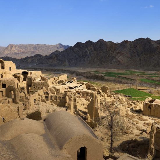 the mud-brick ruins,1000-year-old Kharanaq Village, Yazd, Iran