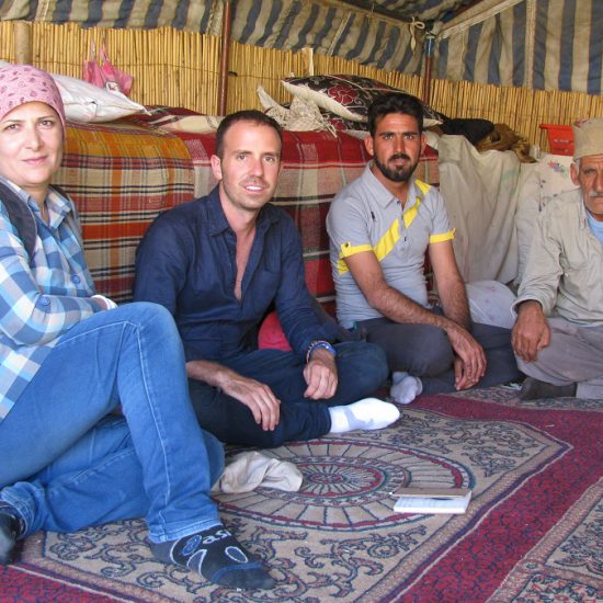nomads hosted the tourists in their tent, Fars nomads, Iran