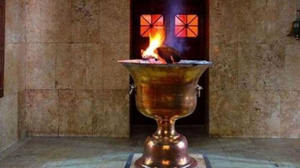  sacred fire in Zoroastrian Fire Temple of Yazd - Iran