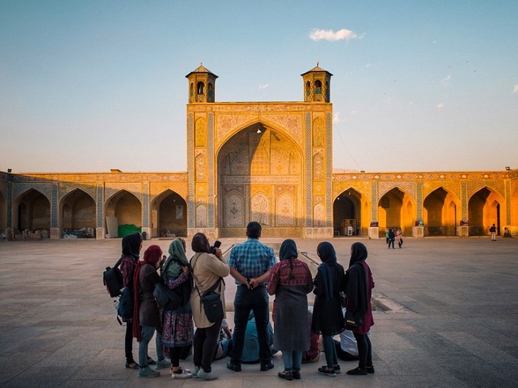 Tourists in the yard of Vakil mosque -Vakil Complex