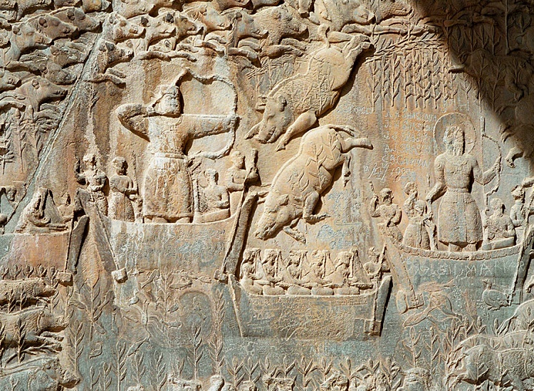 Taq e Bostan   Low relief detail of the deer hunt - Taq-e Bostan | Glory of Sassanid Empire | Kermanshah, Iran