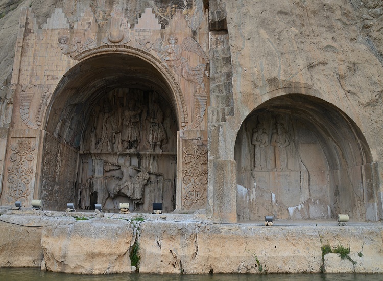 The alcoves on Taq-e Bostan, Sassanid relics, History, Kermanshah, Iran - Taq e Bostan