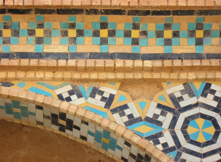 Unfinished tiling in Shazdeh Garden, UNESCO, Mahan, Kerman, Iran attractions