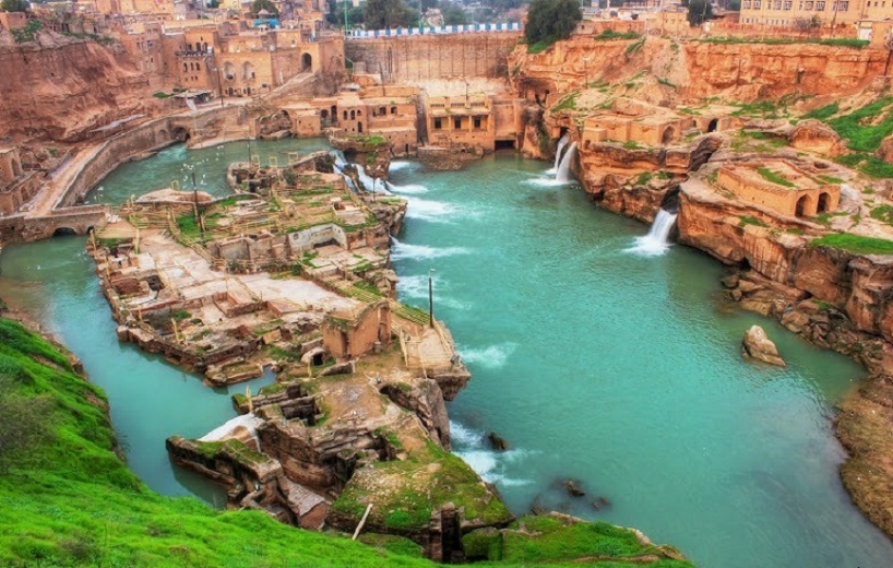 Shushtar waterfalls of Shushtar Historical Hydraulic System