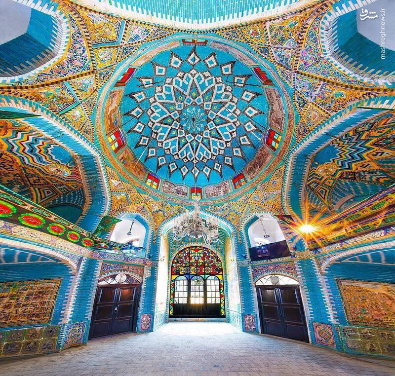 Splendid Tiling of Takieh Moaven ol-Molk in Kermanshah 