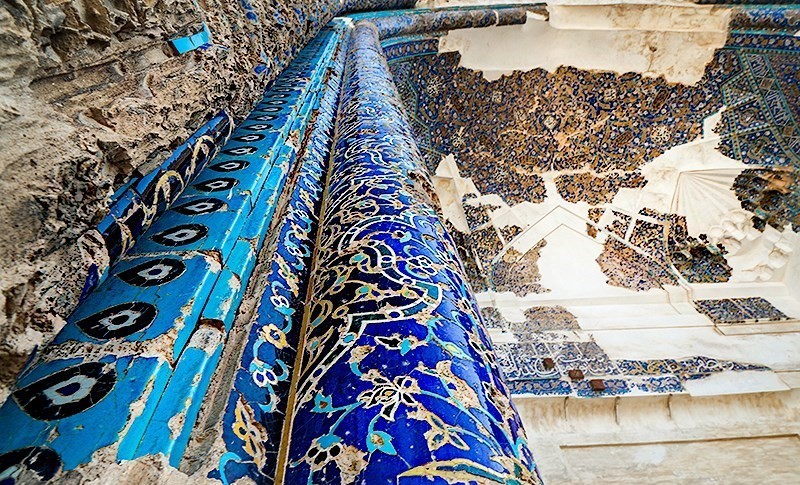 کاری های ورودی مسجد کبود - The Blue Mosque of Tabriz, Iran (Kabud Mosque)