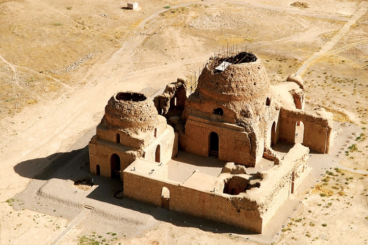 Sarvestan Palace - An aerial View of the Sassanid Palace in Sarvestan