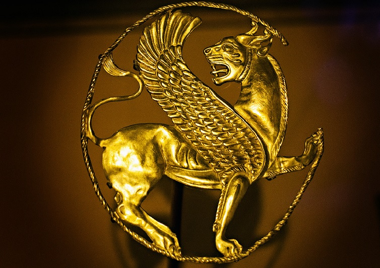 gold, lion, ancient, artifact, ecbatana museum, hamedan, iran
