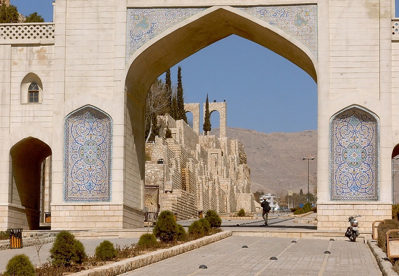 historical gate, decorations, quran, shiraz cityscape, iran attraction
