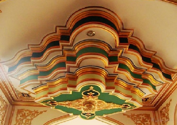 ceiling, decoration, islamic art, ottoman, persian, mosque, kermanshah, iran