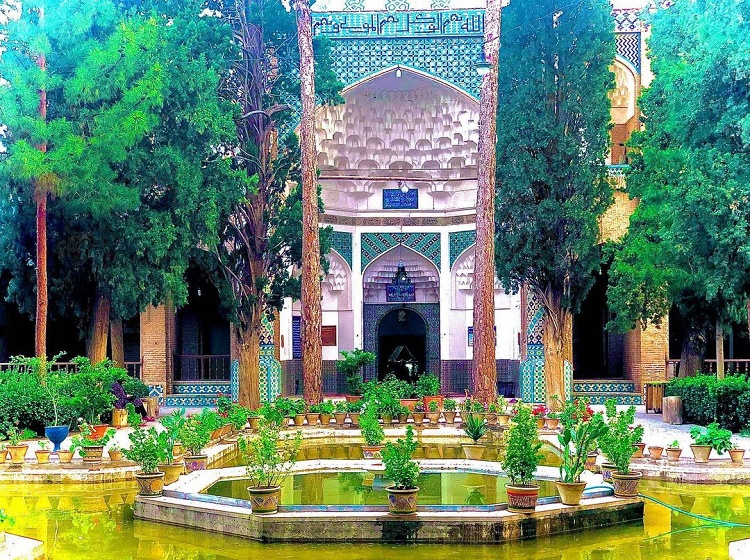 courtyard, shah nimatullah vali shrine, culture, mahan, kerman, iran attractions