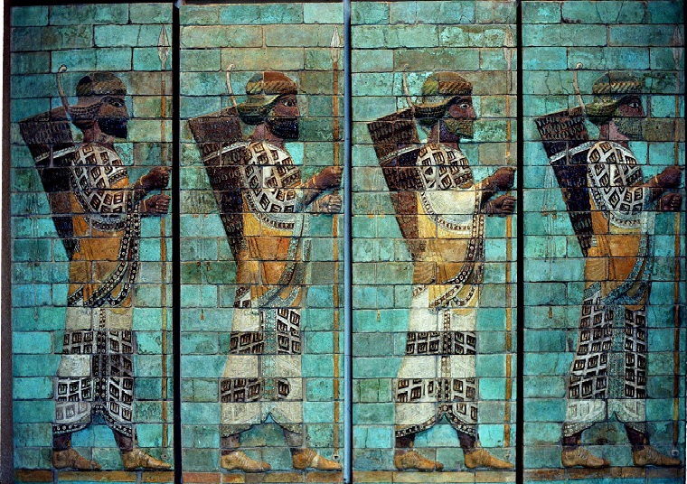 ancient Susa, painting, relief, persian, elamite, soldiers, susiana, shush, Susa Persia
