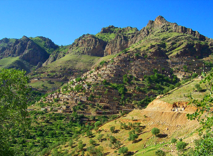 mountainous town, terraced plan, beautiful nature, uraman takht, kurdishtan, uramanat iran