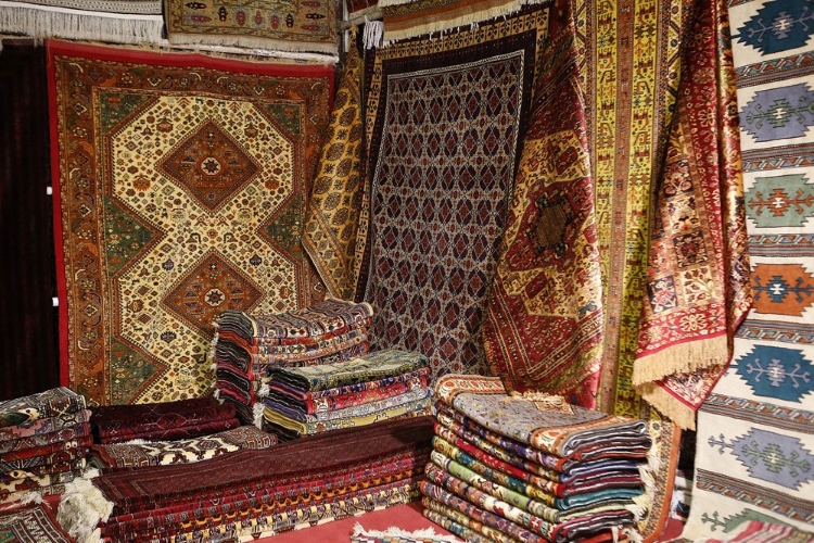 Eye-catching Persian Carpets in Iran barzaar