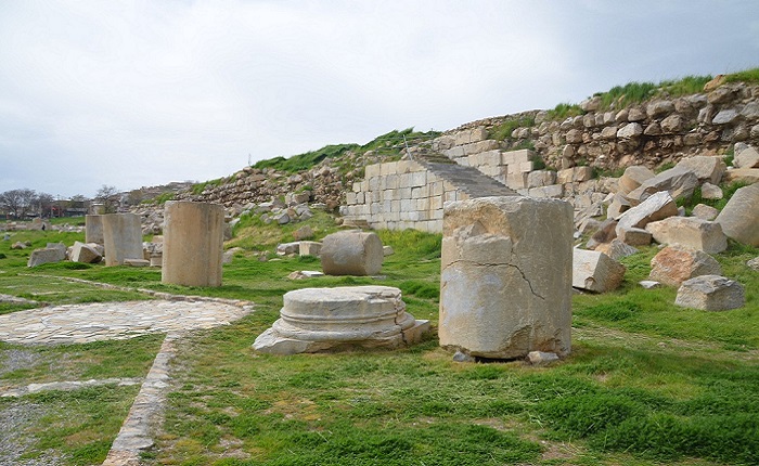 some columns in Anahita Temple, Kermanshah Tourist attractions - Iran 