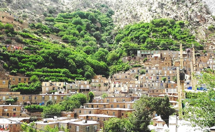 Hajij Village a terraced village around Kermanshah, Iran 