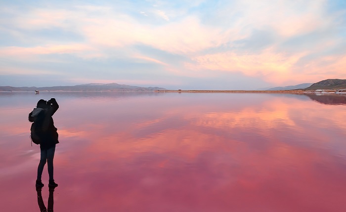 Shiraz Attractions - Maharloo salt lake, Pink lake, around Shiraz, Iran 