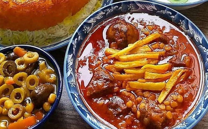 Khoresht-e Gheymeh, a traditional stew, Persian food 