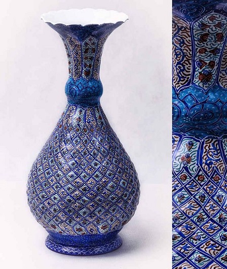 A vase designed by Minakari, Minakari in details.